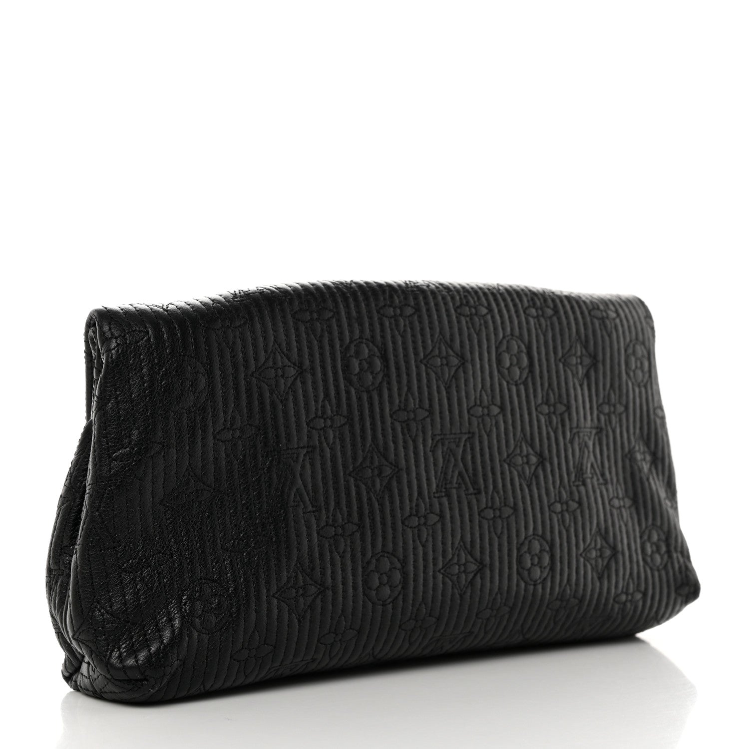 Louis Vuitton Calfskin Quilted Monogram Altair Clutch Black 3 of 10