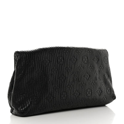 Louis Vuitton Calfskin Quilted Monogram Altair Clutch Black 3 of 10