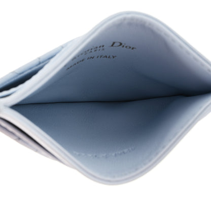 Christian Dior Lambskin Pearl Cannage Star Caro Freesia Card Holder Sku Blue 5 of 7