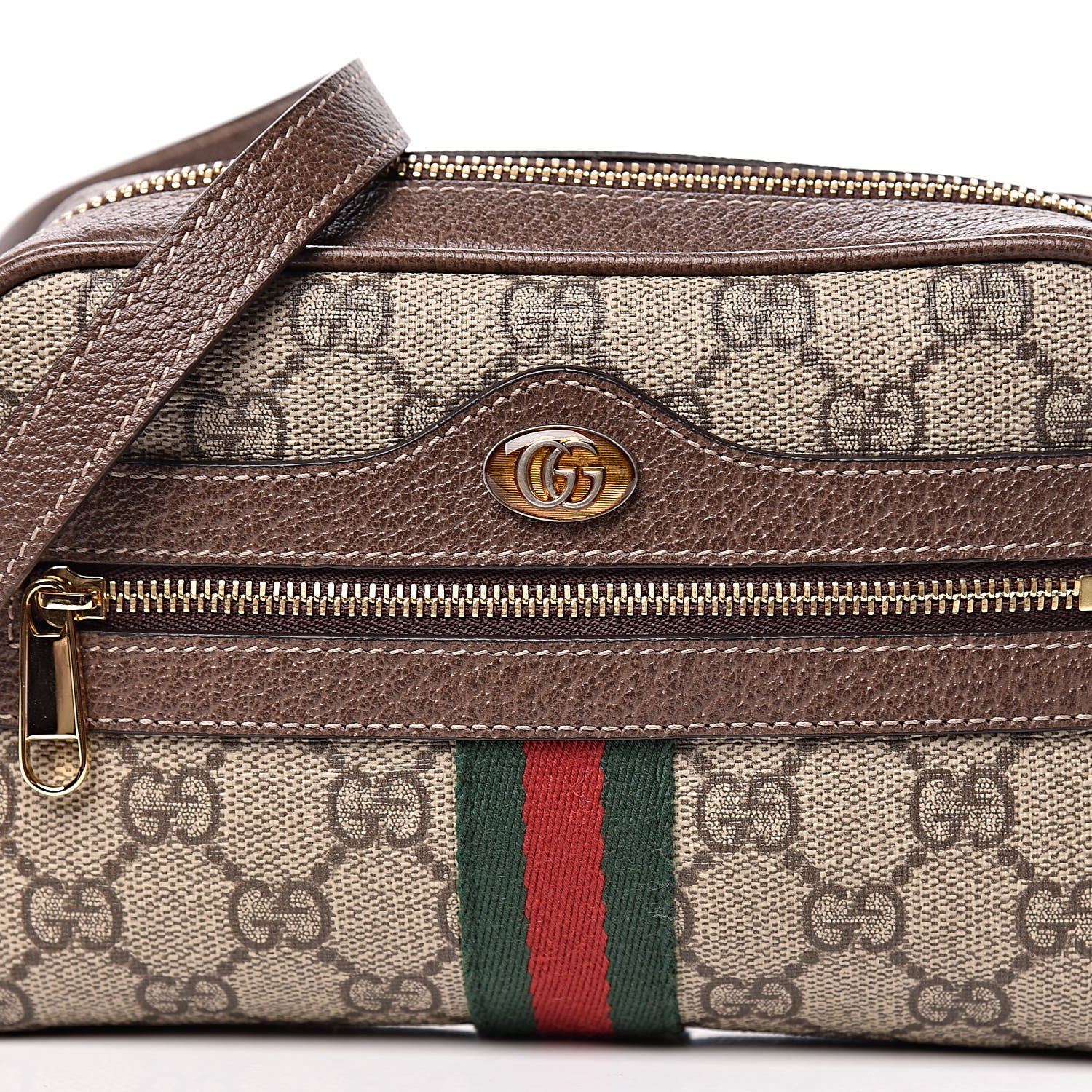 Gucci GG Supreme Monogram Web Mini Ophidia Shoulder Bag Brown 10 of 11