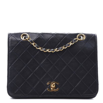 Chanel Lambskin Quilted Small Single Flap Navy 1 of 11