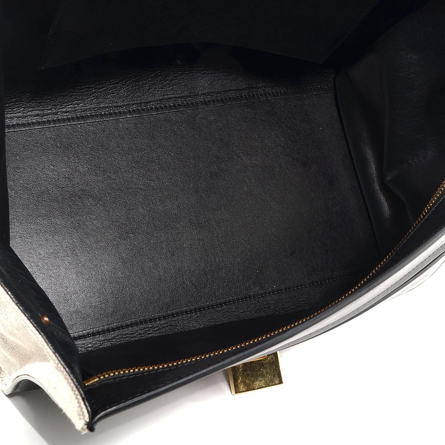 Smooth Calfskin Canvas Medium Trapeze Black