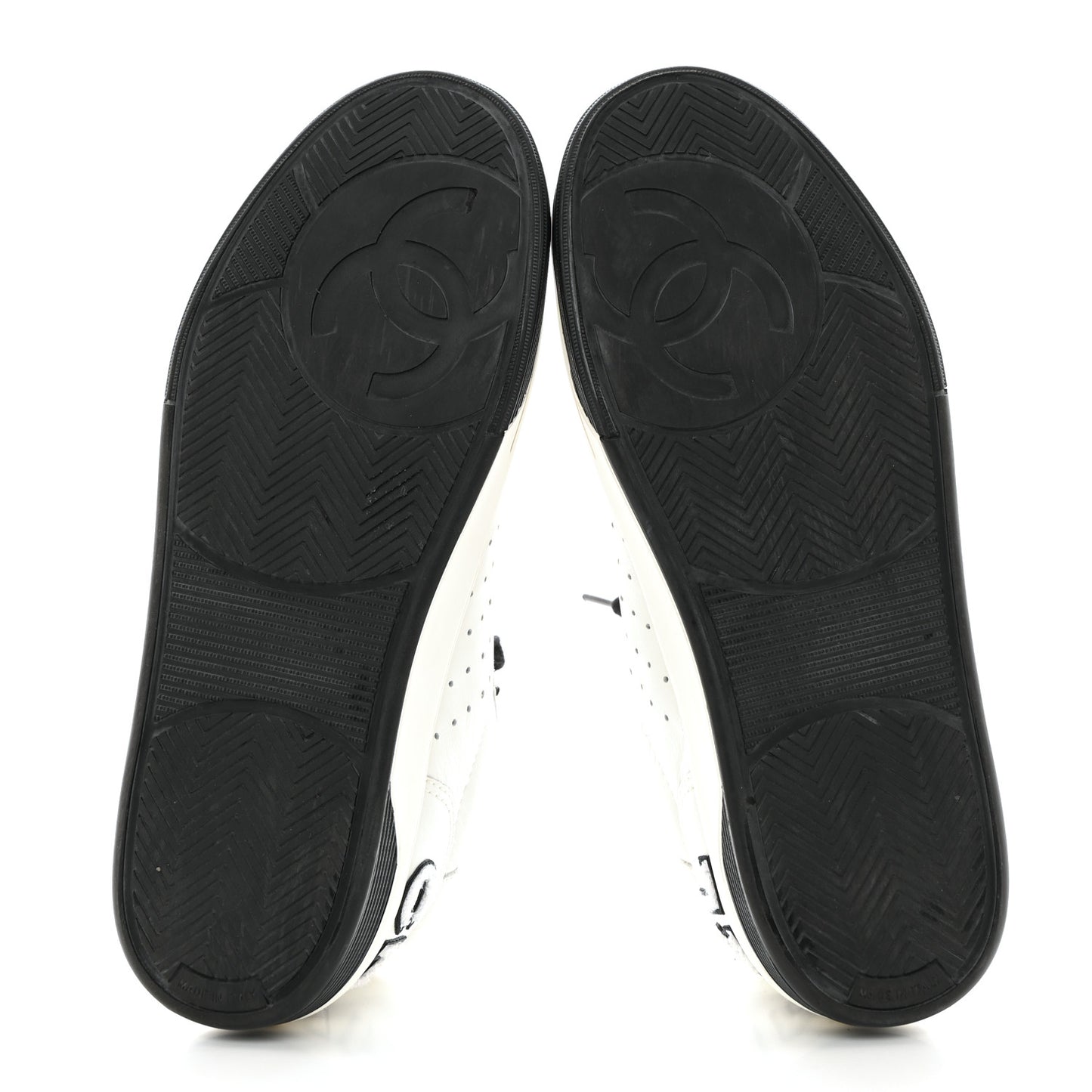 Calfskin Womens Logo Sneakers 40.5 White Black