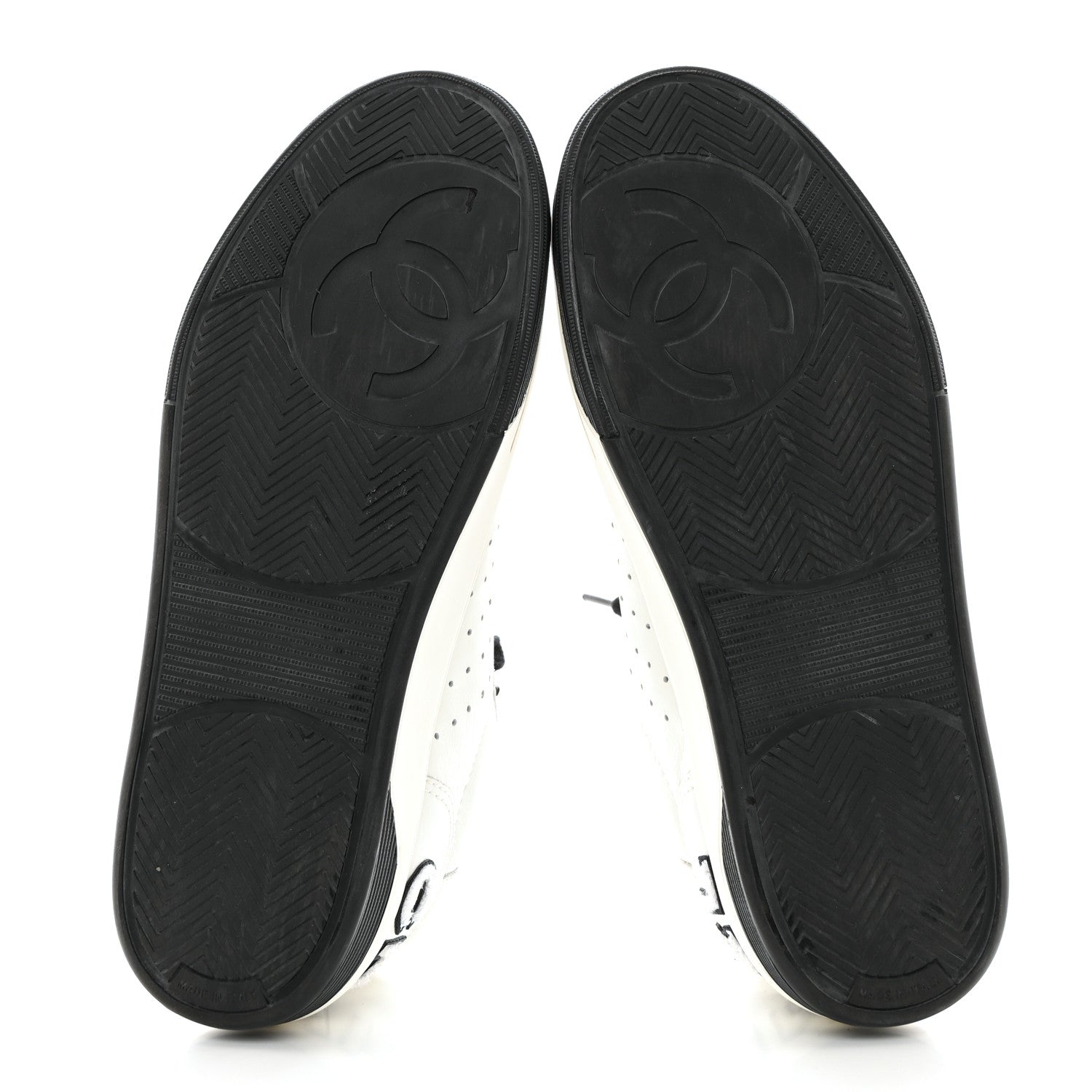 Chanel Calfskin Womens Logo Sneakers 40.5 White Black 5 of 9