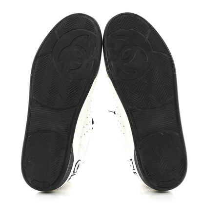 Chanel Calfskin Womens Logo Sneakers 40.5 White Black 5 of 9
