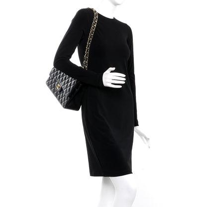 Chanel Lambskin Quilted Jumbo Double Flap Black 3 of 9