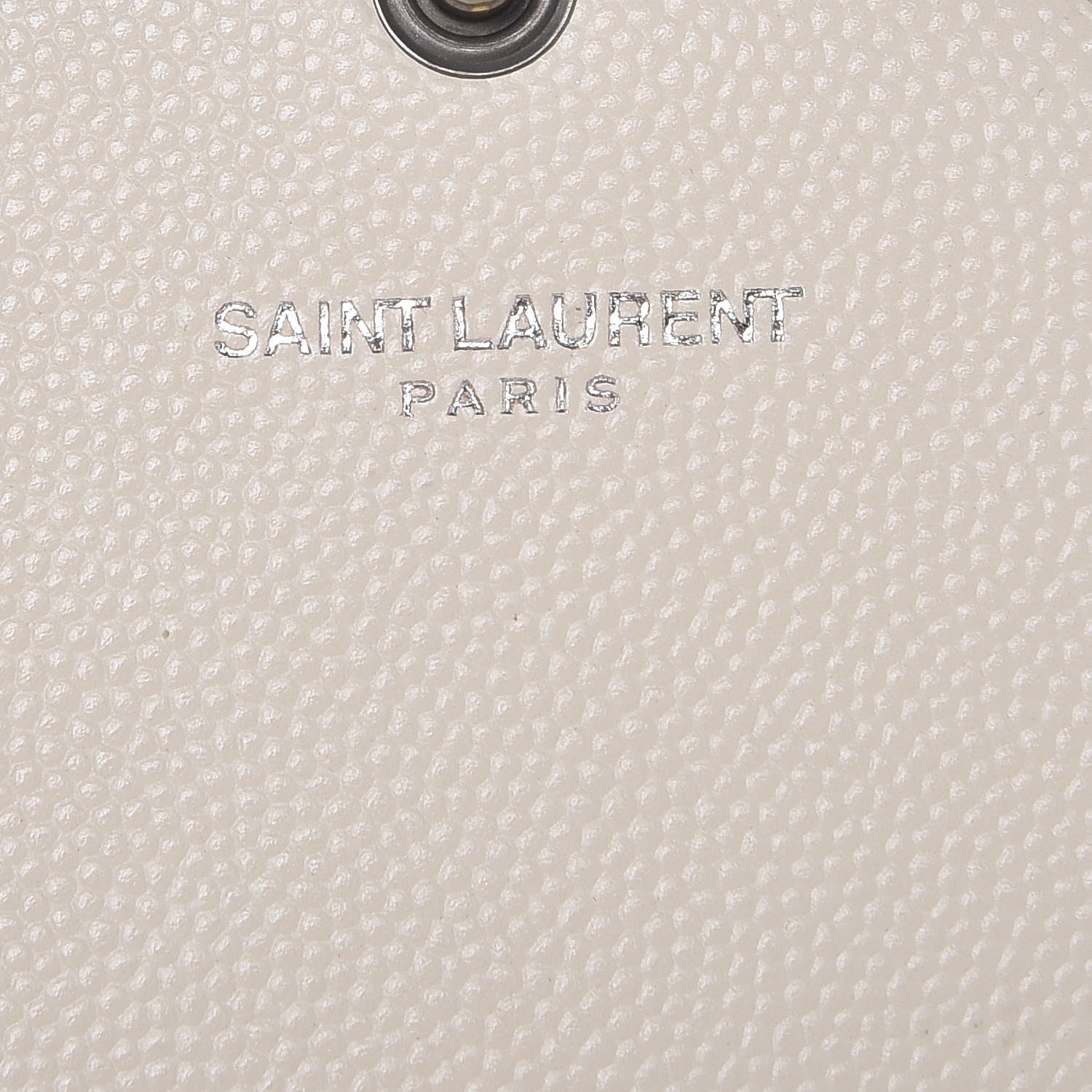 Saint Laurent Grain De Poudre Matelasse Chevron Monogram Envelope Chain Wallet Dove White 6 of 11