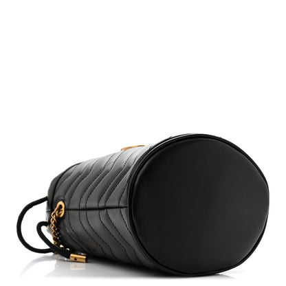 Gucci Calfskin Matelasse Mini GG Marmont 2.0 Bucket Bag Black 4 of 10