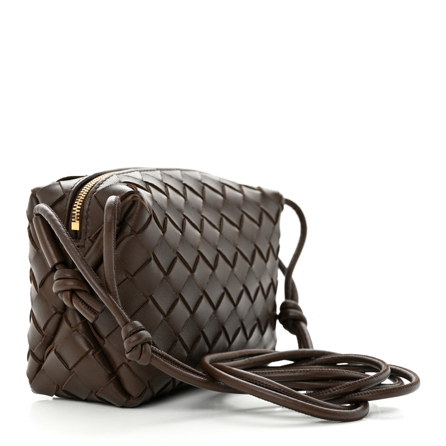 Nappa Intrecciato Mini Loop Camera Bag Light Brown