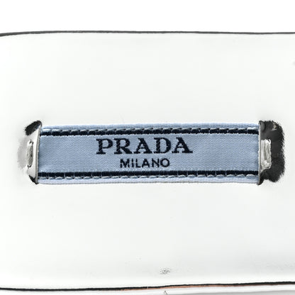 Prada Plexiglass Metallic Calfskin Metal Triangle Logo Ciabatte Flat Slide Sandals 40 Argento 7 of 12