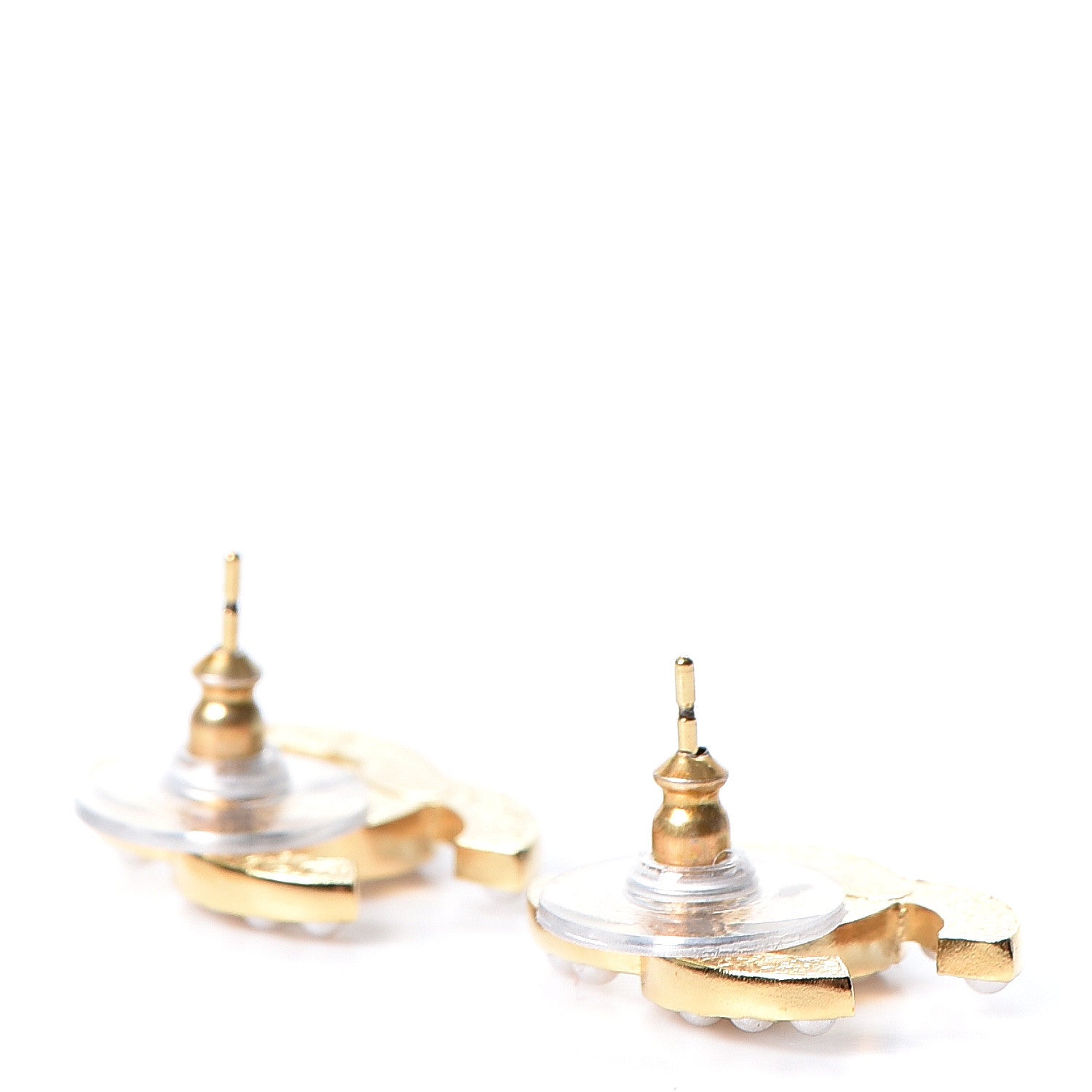 Chanel Pearl CC Earrings Gold 3 of 5