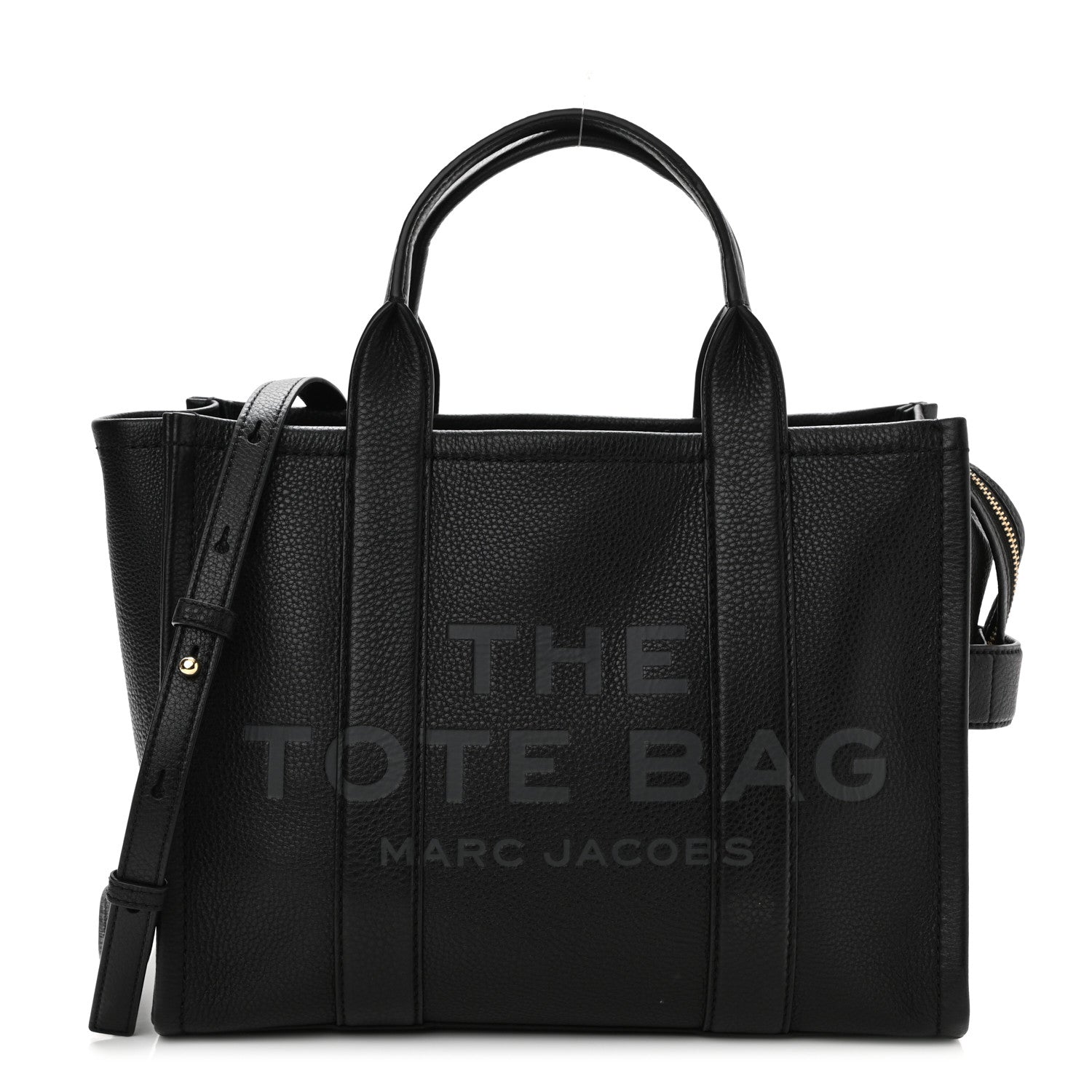 Marc Jacobs Grained Calfskin Medium The Tote Bag Black 1 of 9