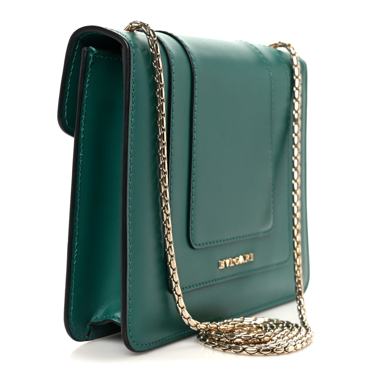 Calfskin Small Serpenti Forever Snake Strap Crossbody Bag Emerald Green