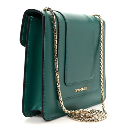 Bulgari Calfskin Small Serpenti Forever Snake Strap Crossbody Bag Emerald Green 4 of 12