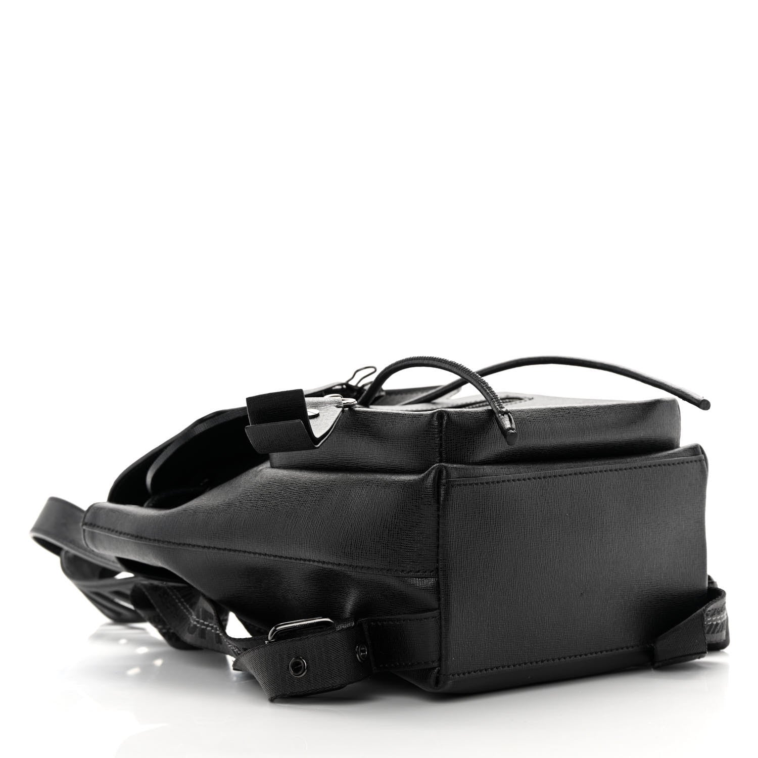 Off-White Saffiano Diag Backpack Black White 4 of 11