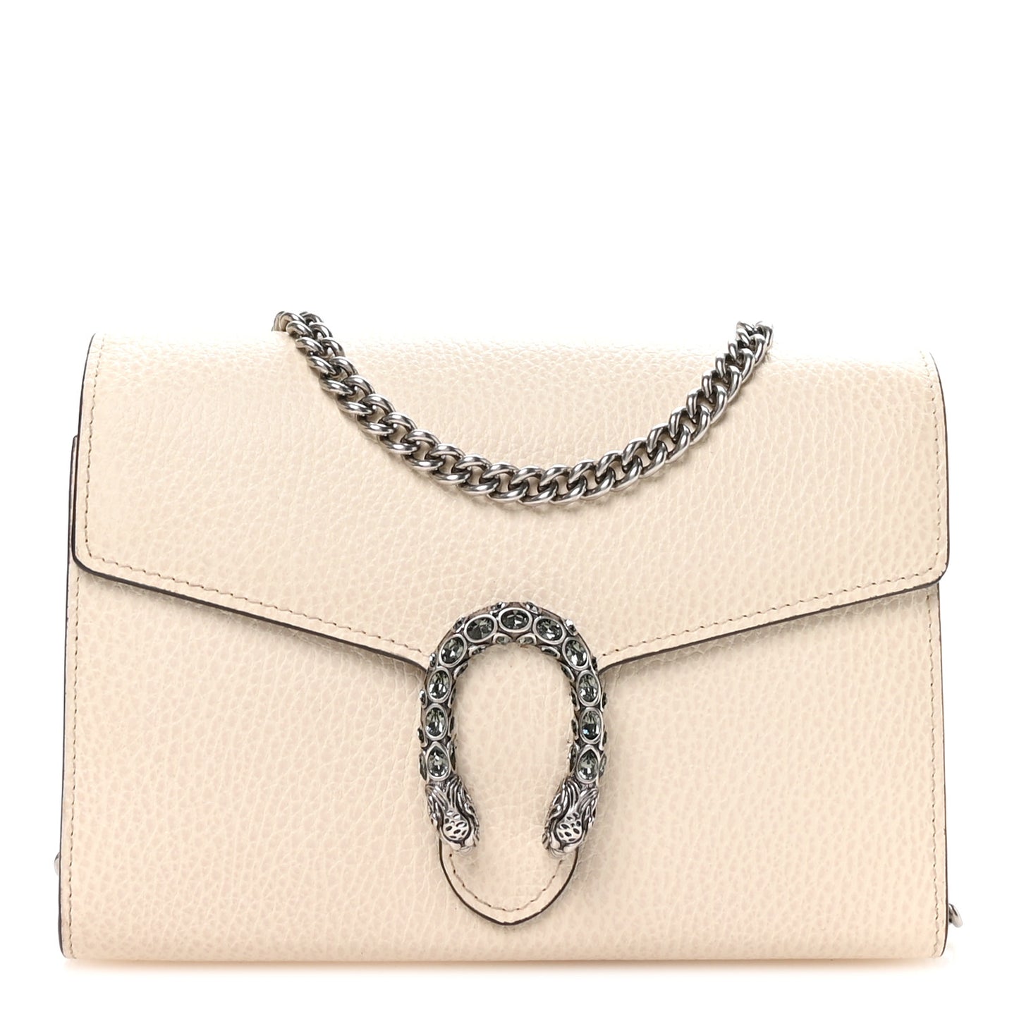 Calfskin Mini Dionysus Chain Wallet White