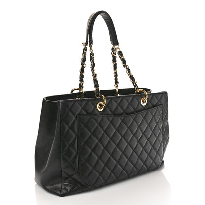 Chanel Caviar Quilted XL Grand Shopping Tote GST Black 3 of 9