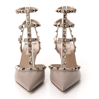 Valentino Garavani Calfskin Nappa Rockstud Ankle Strap 65mm Pumps 38 Poudre 2 of 10
