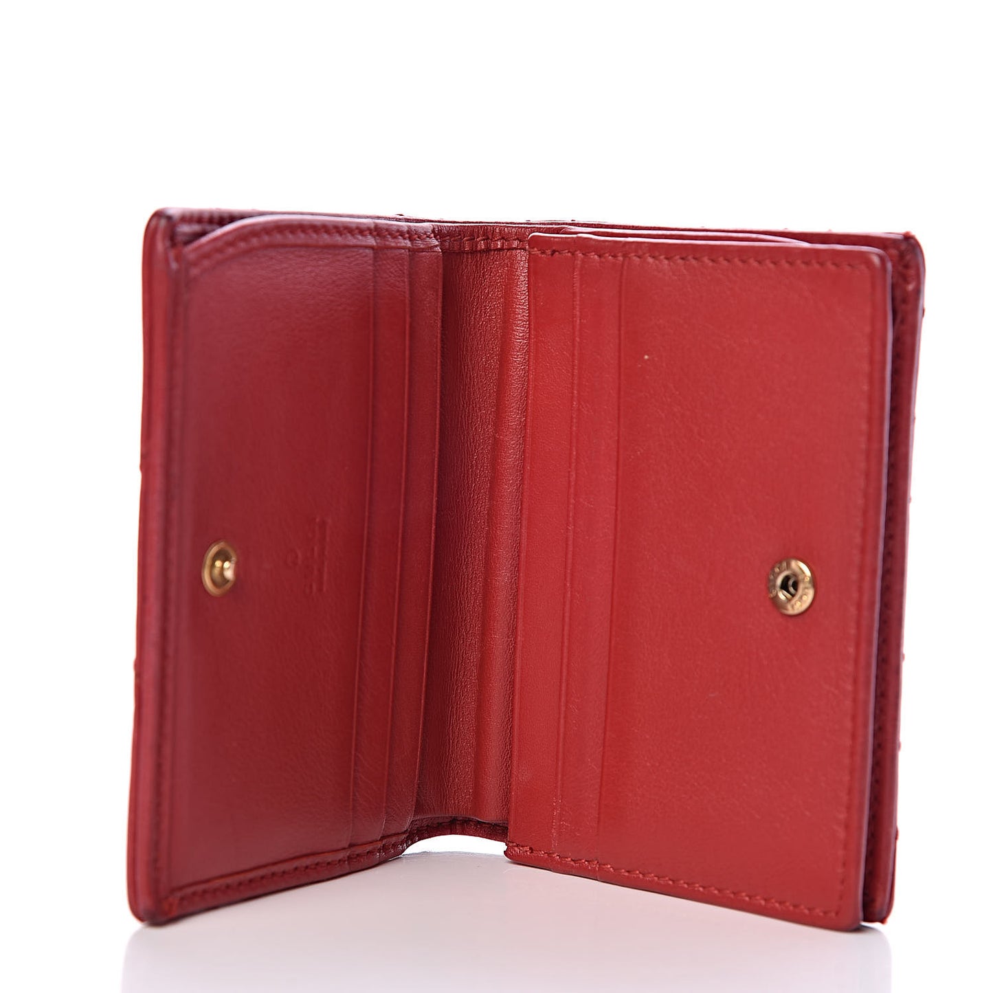Calfskin Matelasse GG Marmont Card Case Hibiscus Red