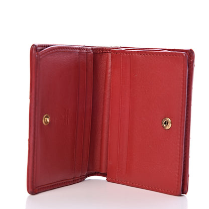 Gucci Calfskin Matelasse GG Marmont Card Case Hibiscus Red 5 of 10
