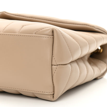 Saint Laurent Calfskin Y Quilted Monogram Small Loulou Chain Satchel Dark Beige 12 of 12