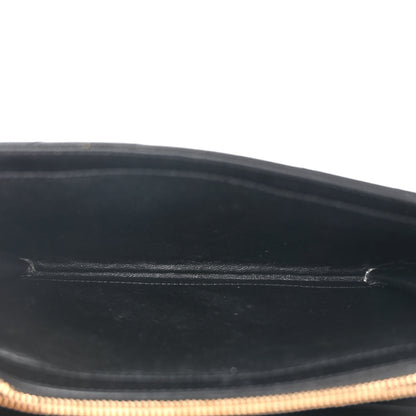 Saint Laurent Grain De Poudre Matelasse Chevron Monogram Chain Wallet Black 5 of 10