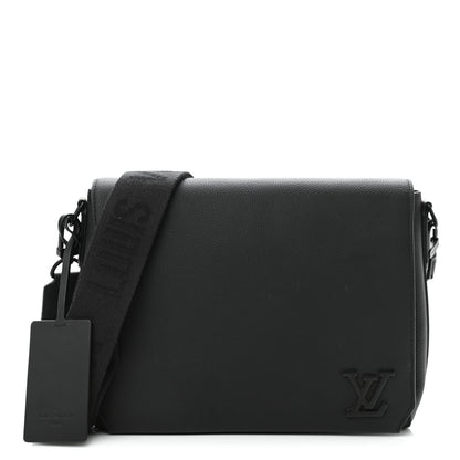 Louis Vuitton Calfskin Aerogram Messenger Black 1 of 10