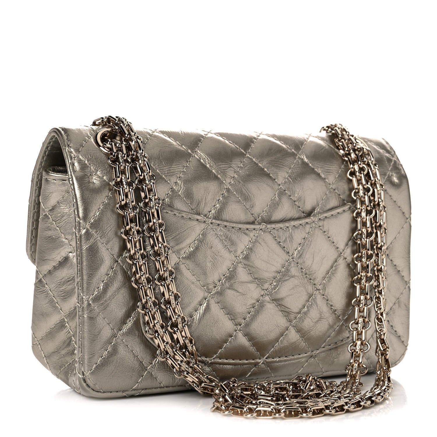 Chanel Metallic Aged Calfskin Quilted 2.55 Reissue Mini Flap Light Gold 2 of 11