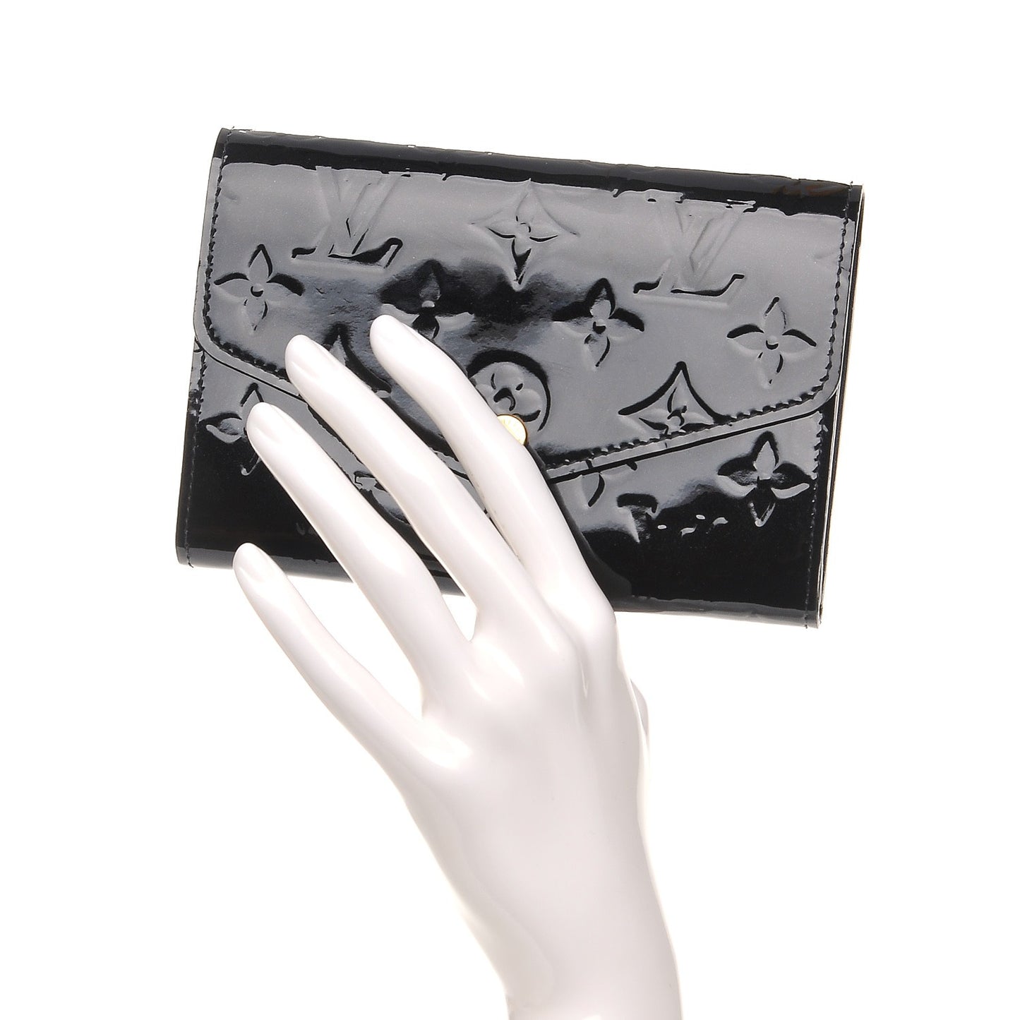 Vernis Sarah Compact Wallet Black Magnetique
