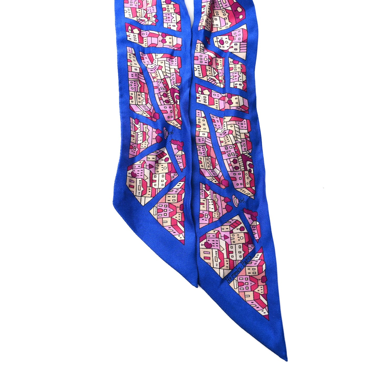 Bleu Rive Droite Rive Gauche Printed Silk Twilly
