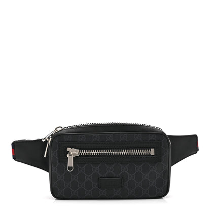 Gucci Soft GG Supreme Monogram Web Belt Bag Black Grey 1 of 11