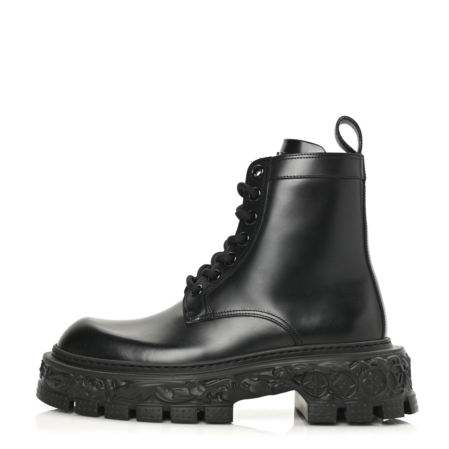 Louis Vuitton Calfskin Baroque Flat Ranger Boots 7.5 Black 1 of 7