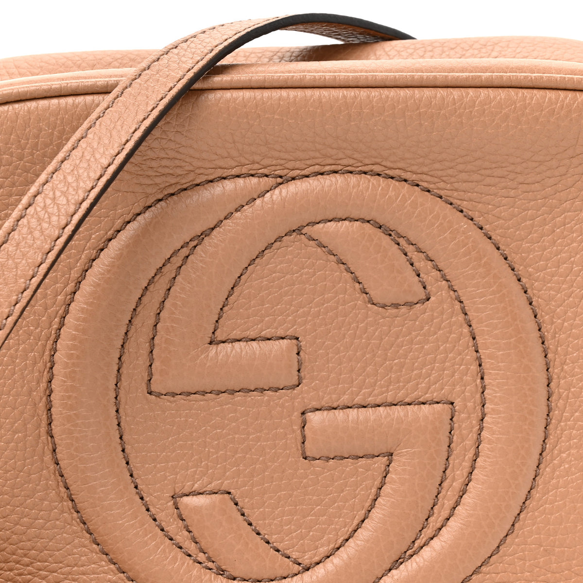 Gucci Pebbled Calfskin Small Soho Disco Bag Camelia 8 of 10