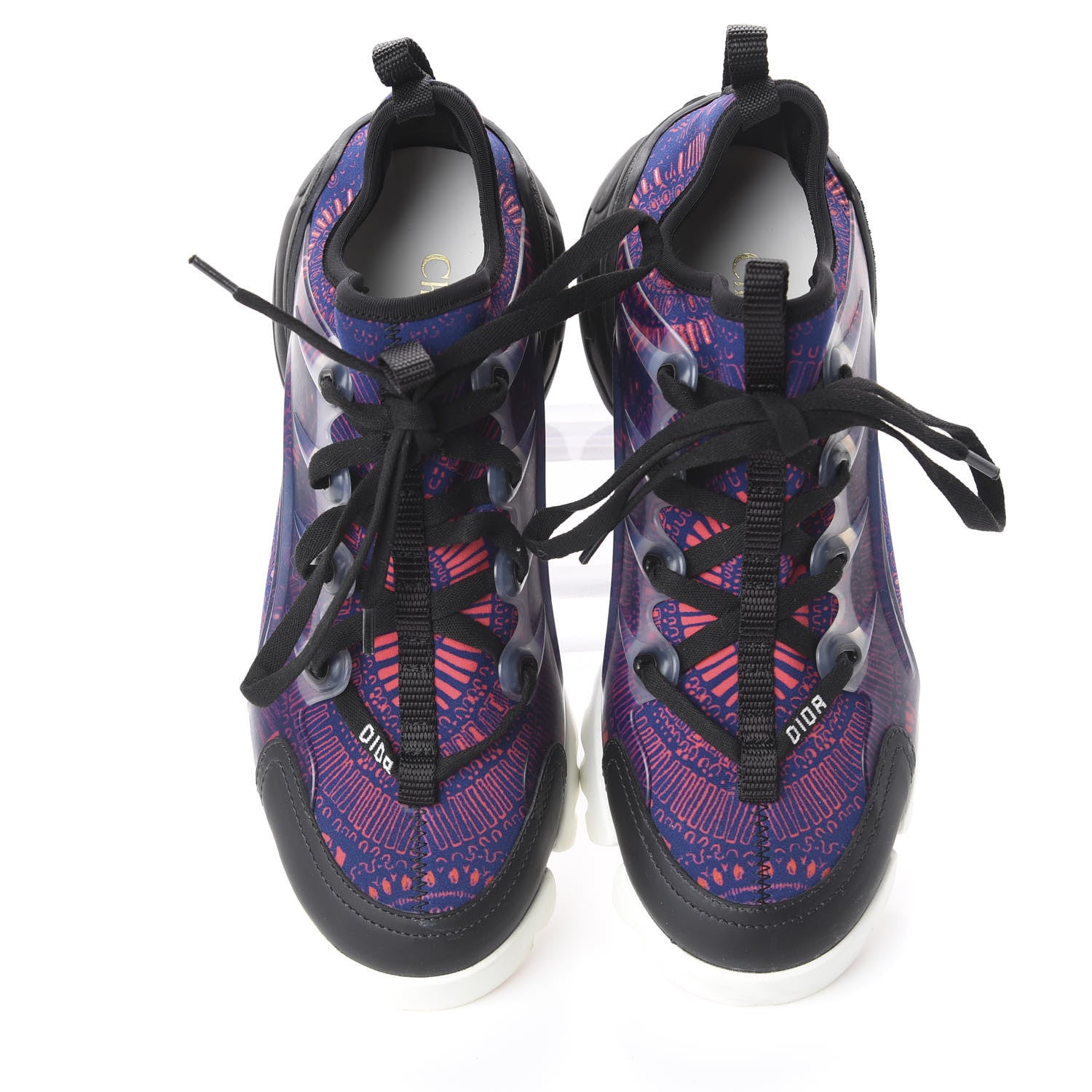 Christian Dior Technical Fabric Rubber Womens Fireworks D-Connect Sneakers 36.5 Deep Blue Pink 4 of 11