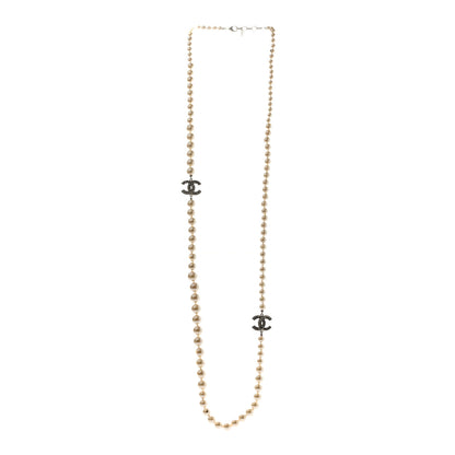 Chanel Pearl CC Long Necklace Light Gold 3 of 5