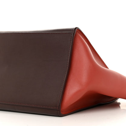 Celine Smooth Calfskin Medium Tri-Color Trapeze Rust Burgundy Red 9 of 15