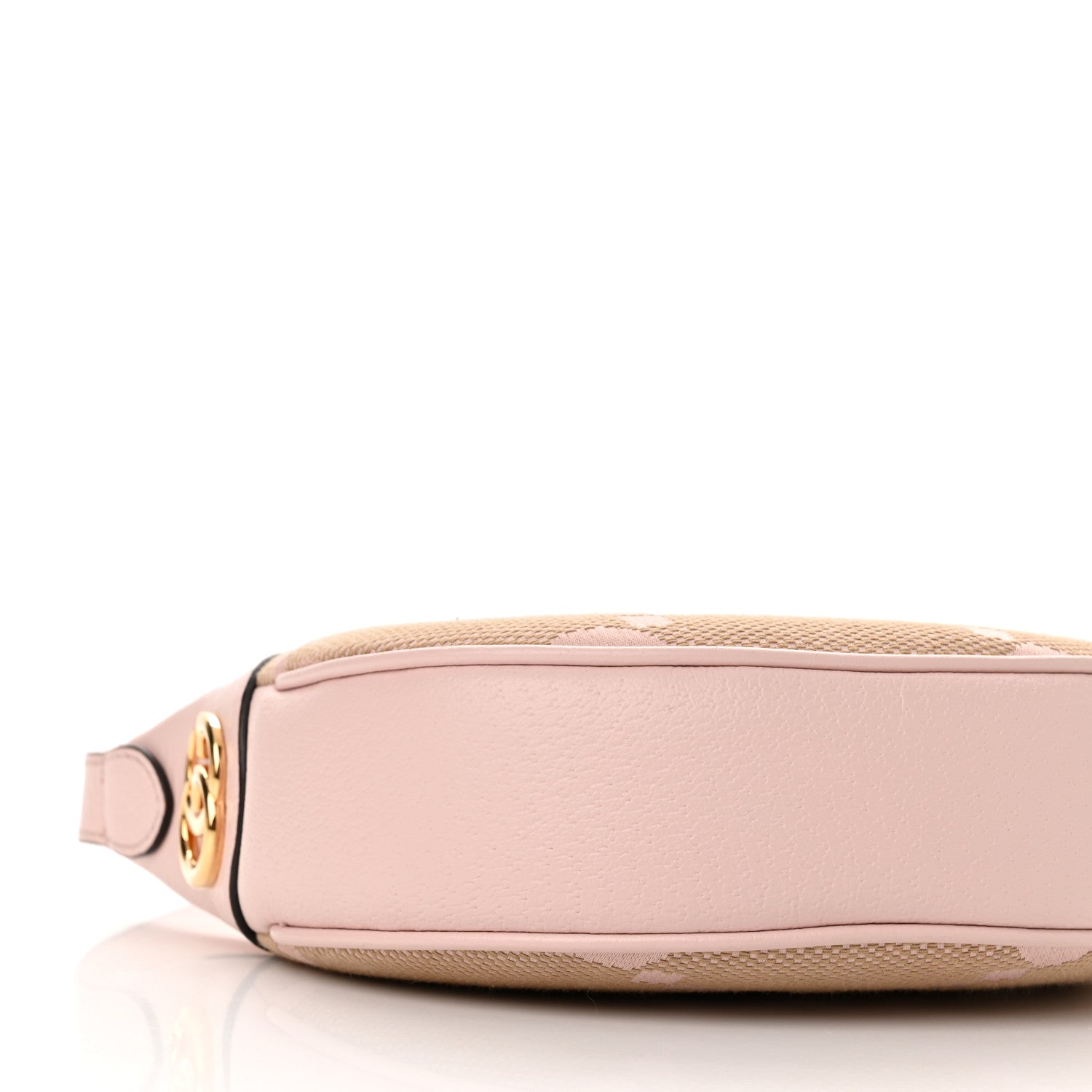 Gucci Monogram Jumbo GG Textured Dollar Calfskin Mini Ophidia Half Moon Hobo Beige Perfect Pink 8 of 10
