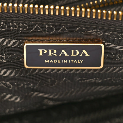 Prada Shiny Nappa Large Bonnie Shoulder Bag Dark Brown 6 of 12