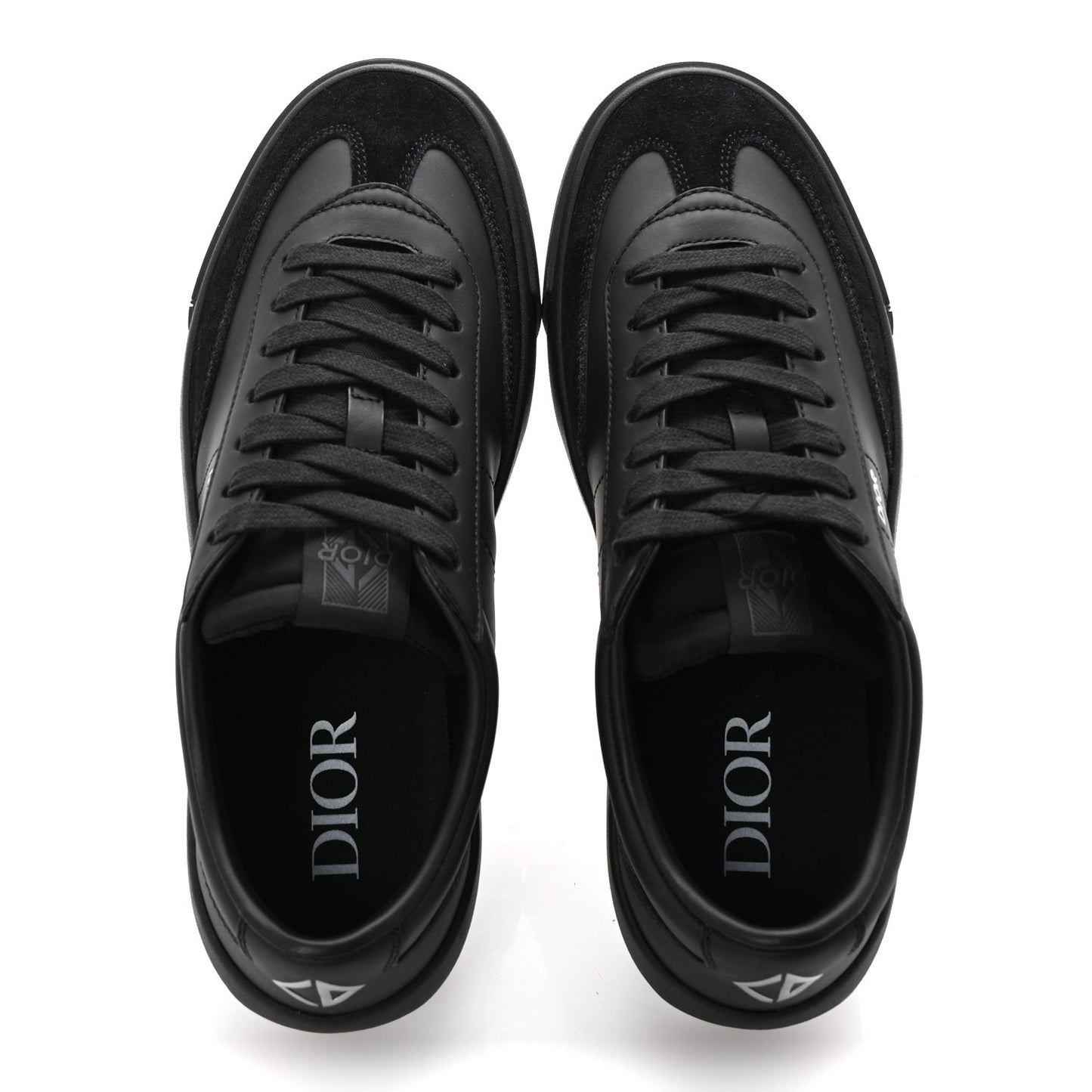 Smooth Calfskin Suede Mens B101 Low Top Sneakers 42.5 Black