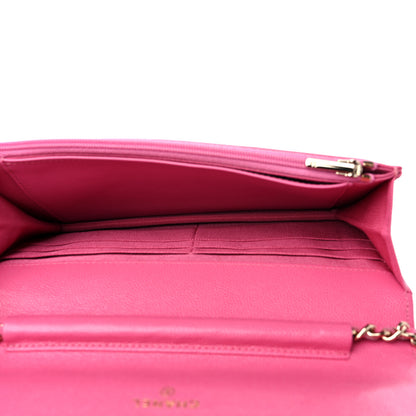 Chanel Caviar Quilted Wallet on Chain WOC Fuchsia 5 of 12