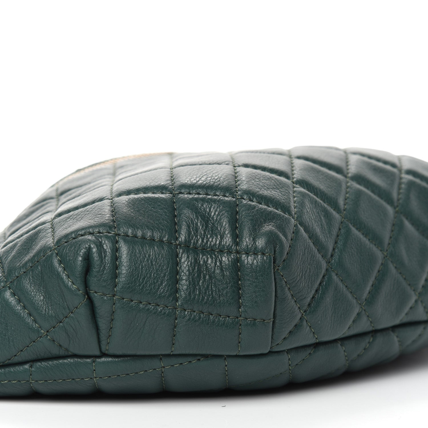 Chanel Calfskin Quilted Banane Waist Bag Fanny Pack Dark Green 8 of 12