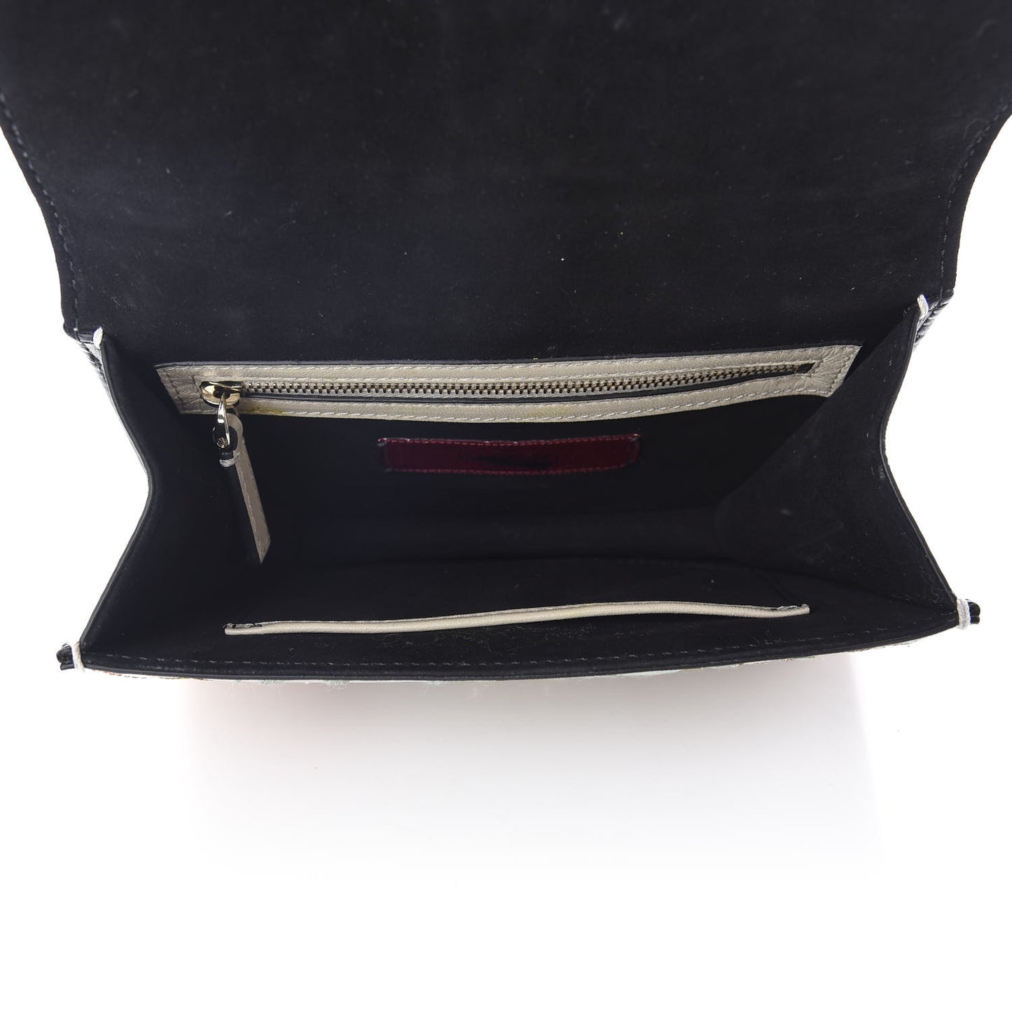 Vitello Japanese Bird Embroidered Small Glam Lock Rockstud Flap Multicolor