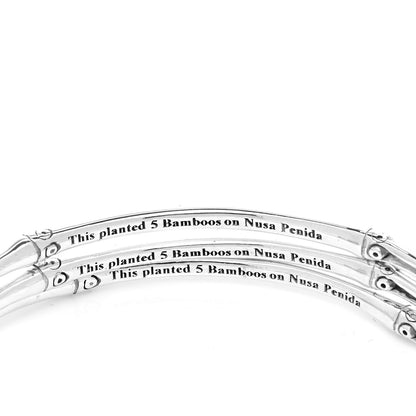 John Hardy Sterling Silver Bamboo Bangle Bracelet Set of 3 4 of 5