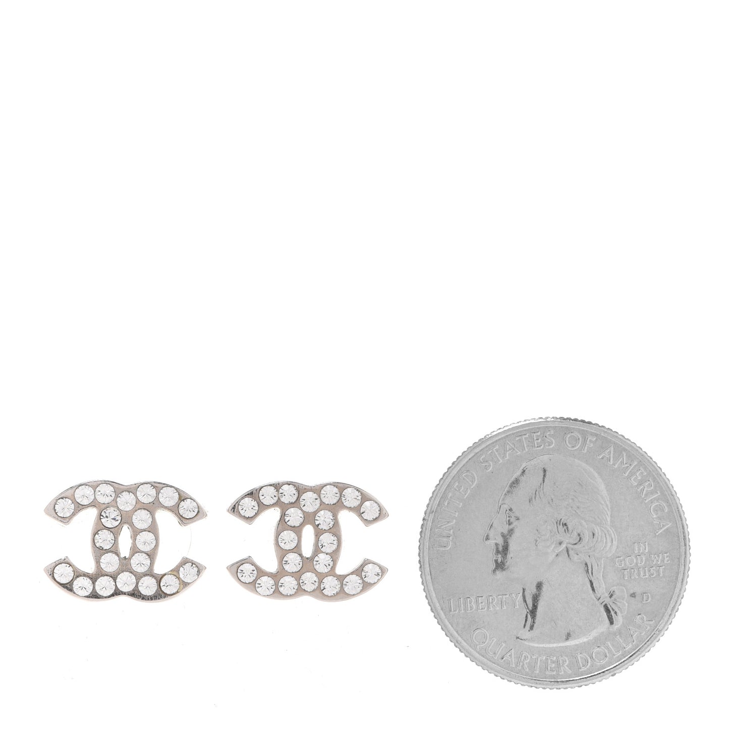 Crystal CC Earrings Silver