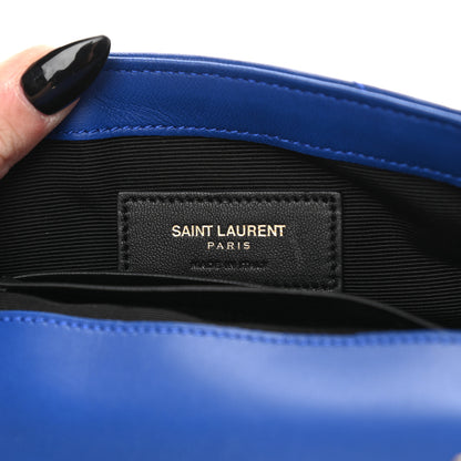Saint Laurent Sheepskin Matelasse Chevron Monogram Classic Baby Chain Bag Blue Majorelle 6 of 8