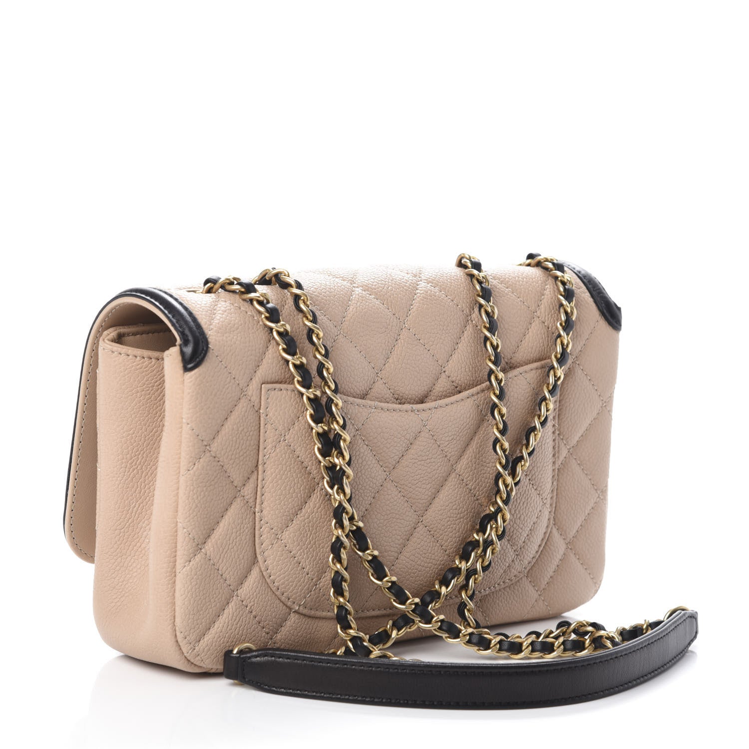 Chanel Caviar Quilted Small CC Filigree Flap Beige Black 4 of 10