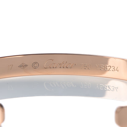 Cartier 18K Pink Gold LOVE Cuff Bracelet 17 4 of 5