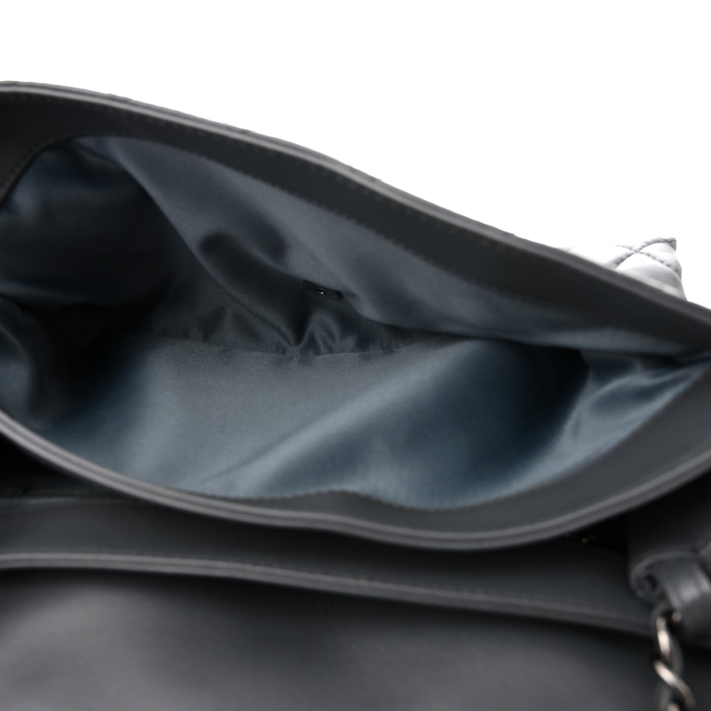 Lambskin Quilted Jumbo Coco Loop Flap Grey