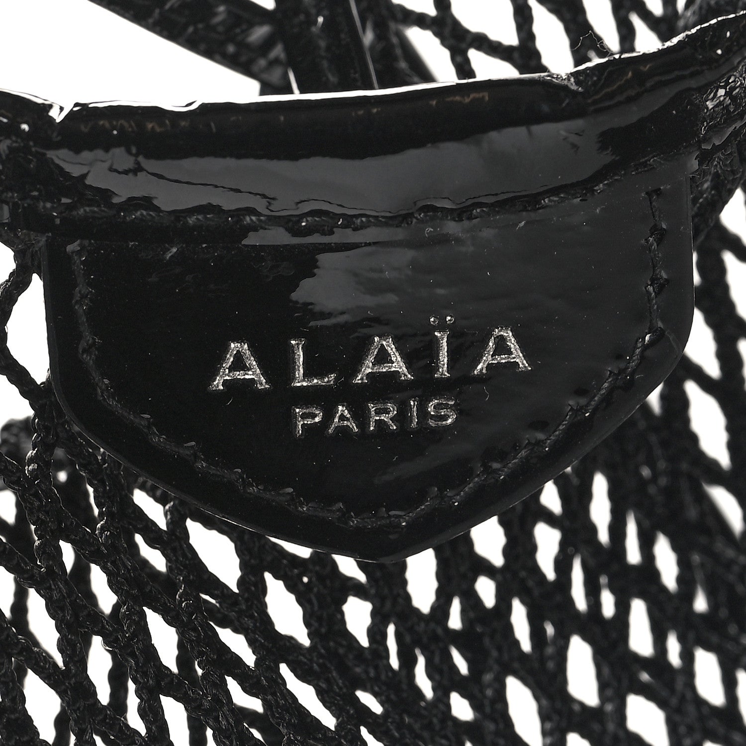 Alaia Fishnet Patent Calfskin XL One Piece Bag Black 8 of 11