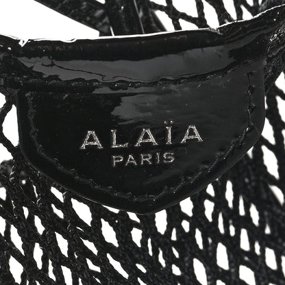 Alaia Fishnet Patent Calfskin XL One Piece Bag Black 8 of 11